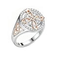 thumbnail image 1 of Anillo de dedo para mujer con diseño de nudo de bruja, anillo bicolor para mujer, anillo protector de energía negativa y confort espiritual., 1 of 7