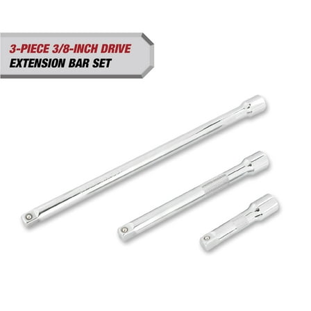 Hyper Tough 3/8-inch Socket Extension Set, 3-Sizes