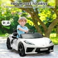 thumbnail image 2 of OUYAWEI 12V Ride On Sports Corvette Electric Car Remote Control LED Lights Music White Boys Girls, 2 of 7