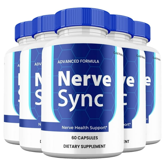 (5 Pack) Nerve Sync Capsules, NerveSync Supplement for Nerve Health, Advanced Maximum Strength Pills Cognitive and Brain