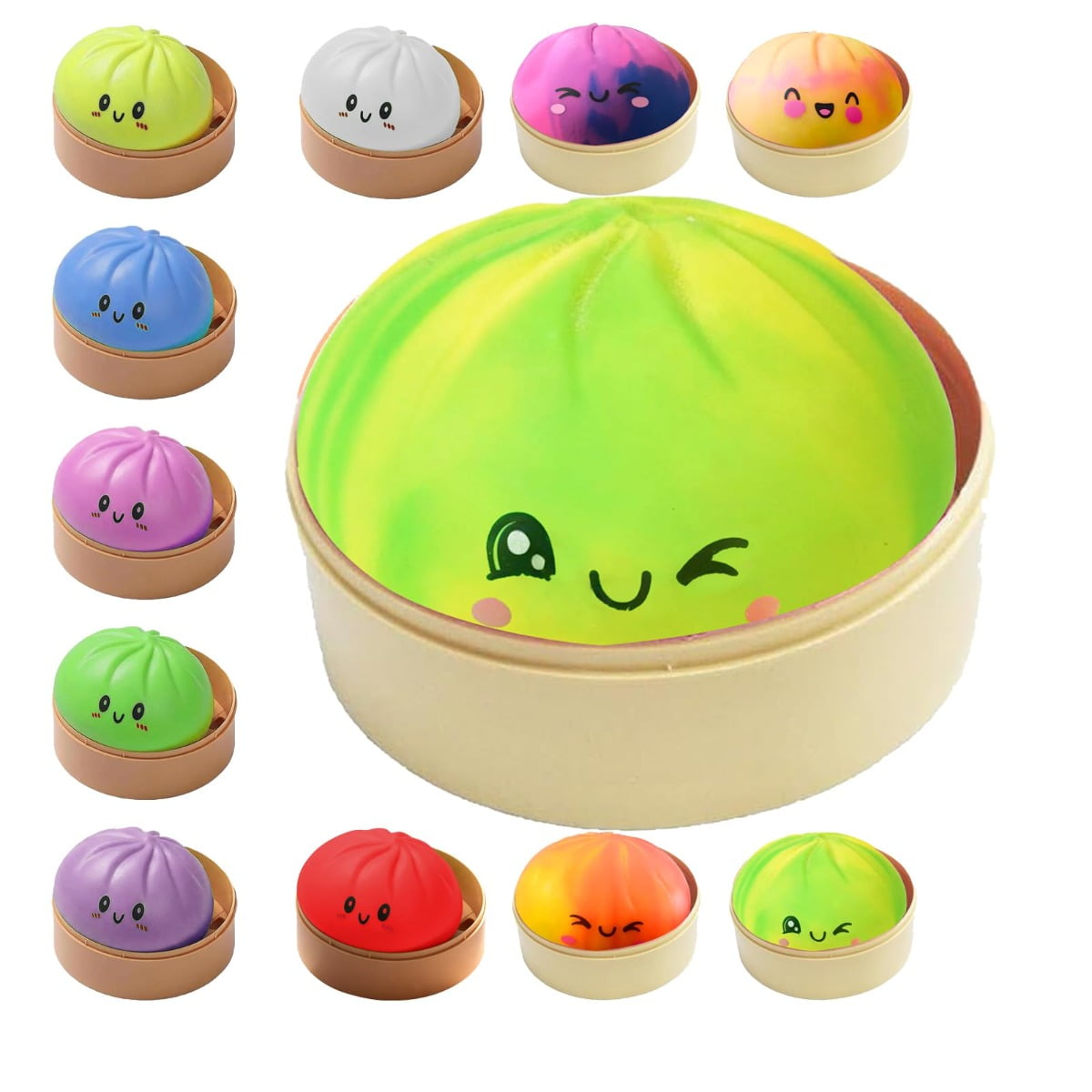 Mystery dumpling squishy stress ball, soft decompression dough for adult fidget sensory toy.