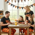 thumbnail image 2 of PatPat Halloween Pajamas Family Matching Letter & Bat Print Short Sleeve Pj Sets for Men Cozy Loungewear, Black & Orange, M, 2 of 10