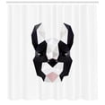 thumbnail image 3 of Boston Terrier Shower Curtain, Geometric Art Low Poly Modern Flat Design of Mosaic Terrier, Fabric Bathroom Set with Hooks, 69W X 70L Inches, Pale Grey Balck and White, by Ambesonne, 3 of 3