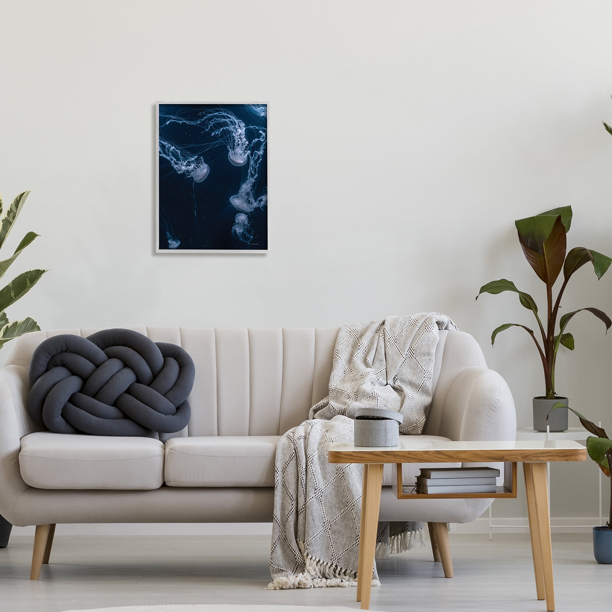 Stupell Industries Chilling Jellyfish Deep Ocean Fluid Marine Life Scene,16 x 20, Design by Seven Trees Design