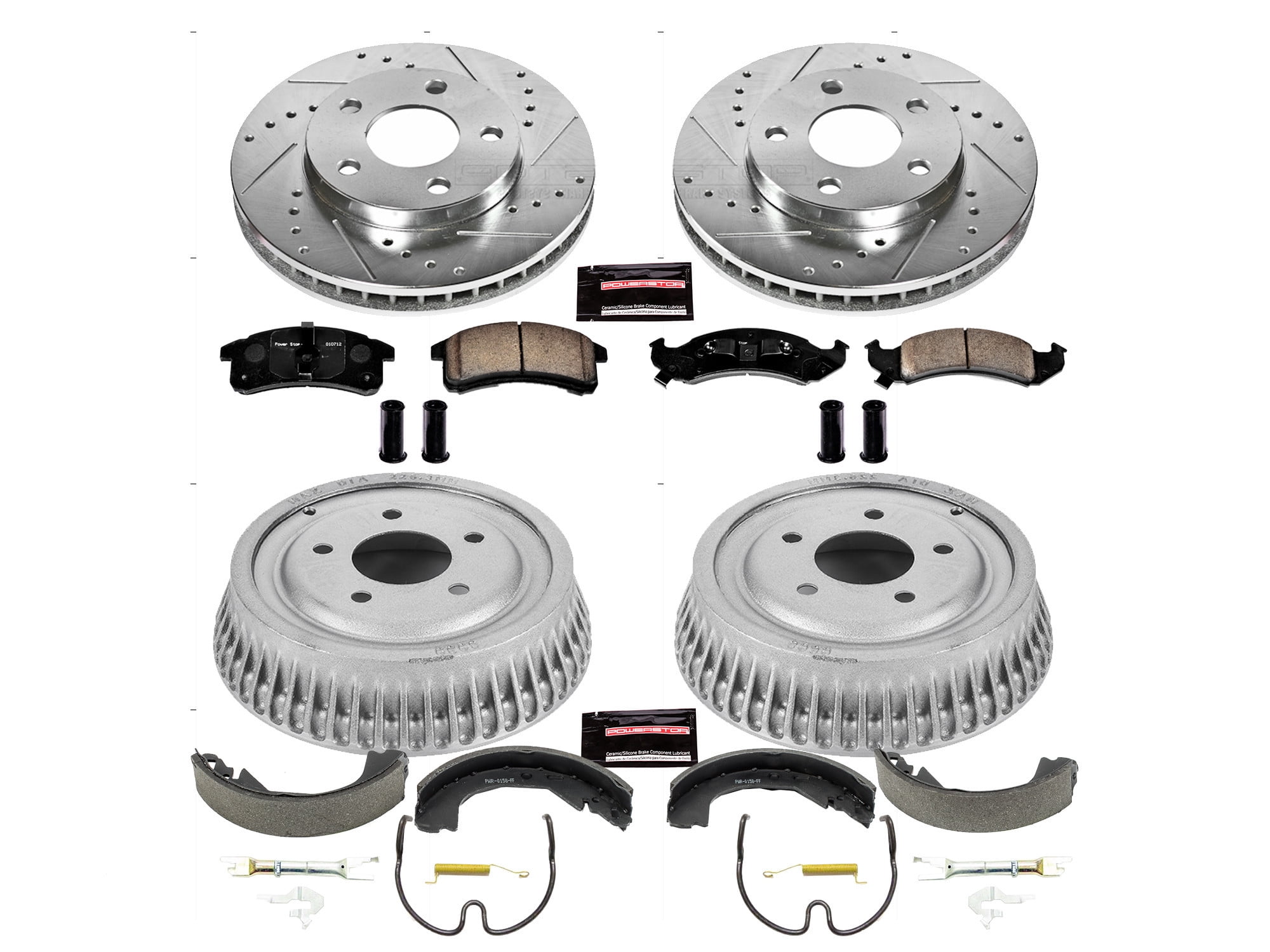 PowerStop Front and Rear Z23 Evolution Sport Brake Pad Rotor Drum and Shoe Kit Fits: BUICK CHEVROLET OLDSMOBILE PONTIAC Select Models K15123DK