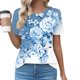 thumbnail image 2 of Tops Cortos para las Mujeres Cuello Redondo Impreso Sudadera Plisada Manga Corta, Tops de Baile para las Mujeres Primavera Verano, 2 of 4
