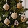 thumbnail image 6 of 12 Pcs Velvet Christmas Balls Ornaments Set Shatterproof Flocked Christmas Tree Ornament with Gold Glitter, Vintage Flocked Finish, Christmas Decorations for Tree Wreath Garland Mantle Stairs Decor, 6 of 6