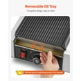thumbnail image 4 of KFFKFF Commercial Panini Grill, 1800W Electric Sandwich Panini Maker, Stainless Steel Sandwichs Press Grill with Handle and Temp Control, 8.8x9 in Full Grooved Enamel Plate, 4 of 9