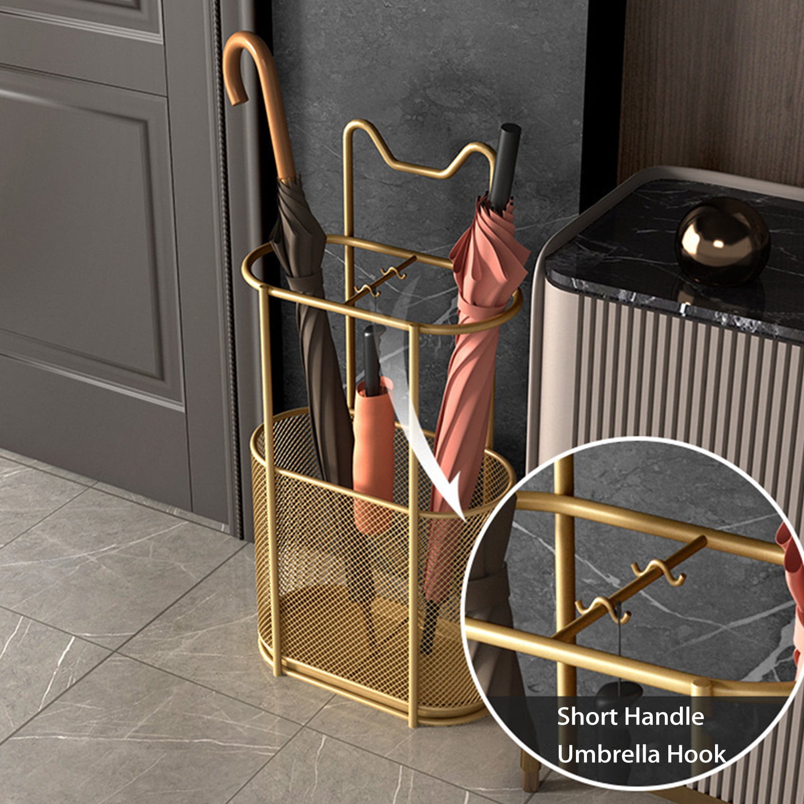 Umbrella Stand, Umbrella Holder with Drip Tray, Umbrella Organizer, for Hallway, Porch, Office and Door Entrances