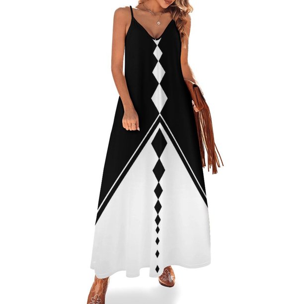 Vestido sin mangas con estampado geométrico monocromático, vestido de verano de lujo para mujer, vestido de noche para boda