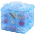 thumbnail image 7 of Casewin 3-Layer Things & Crafts Storage Box with 18 Adjustable Compartments for Organizing Washi Tape, Embroidery Accessories, Threads Bobbins, Kids Toy, Beauty Supplies, Nail Polish, Jewelry - Small, 7 of 7