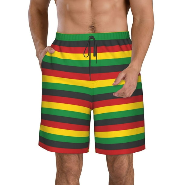 Fotbe Music Colors 1 Trajes de Baño Estampados para Hombre, Shorts de Verano de Secado Rápido, Ropa de Playa, Bañadores-Medium
