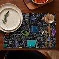 thumbnail image 5 of Math Equations Symbols Black Pattern Summer Placemats Table Placemats Set Of 4-Linen Kitchen Washable Placemats Table Mats 11.8"x17.7" Non-Slip Heat Resistant, 5 of 6