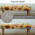 thumbnail image 4 of Jiueut Cat Sunflower Print Dining Room Bench Covers, Stretchable Long Bench Seat Slipcover Anti Dust Rectangle Chair Protection for Living Room Bedroom Kitchen, 4 of 7