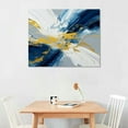 thumbnail image 2 of JEUXUS  Abstract Wall Art Modern Blue Golden Grey Abstract Picture Large Canvas Prints for Living Room Bedroom  20x16in, 2 of 4