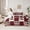 Red Beige, variant on Manfei Wild Bear 7-Piece Twin Bedding Sets,Jungle Animal Bedding Comforter Set,Red Patchwork Geometric Plaid Sheet Sets For Kids,Ultra Soft Home Decor
