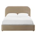 thumbnail image 5 of Platform Bed Frame, King Size, Taupe Gray, Velvet, Bedroom, Modern Contemporary Boutique HB36815, 5 of 9