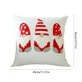thumbnail image 3 of Christmas Gnome Throw Pillow Cover 18x18 inches Cotton Embroidered Christmas Decorative Throw Pillow Cover Farmhouse Winter Holiday Decor for Bed, Sofa, Cushion, Car, 3 of 6