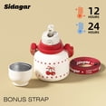 thumbnail image 4 of Sidagar 22 oz Cherry Print Insulated Stainless Steel Water Bottle with Straw and Handle, 4 of 9