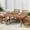 Teak, variant on WestinTrends Ashore Outdoor Modern HDPE 66" Wide Rectangle Patio Dining Table for 6, Teak