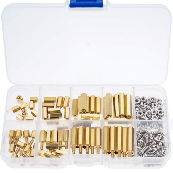 RANMEI 180 Pcs M2 5 Brass Hex Standoff Screw Nut Kit For Electronics Assembly