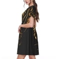 thumbnail image 2 of Easygdp Golden Dragon Tattoo Art para Vestido Transpirable de Mujer, Vestido Suelto de Manga Corta con Pliegues y Bolsillos para el Verano, 2 of 6