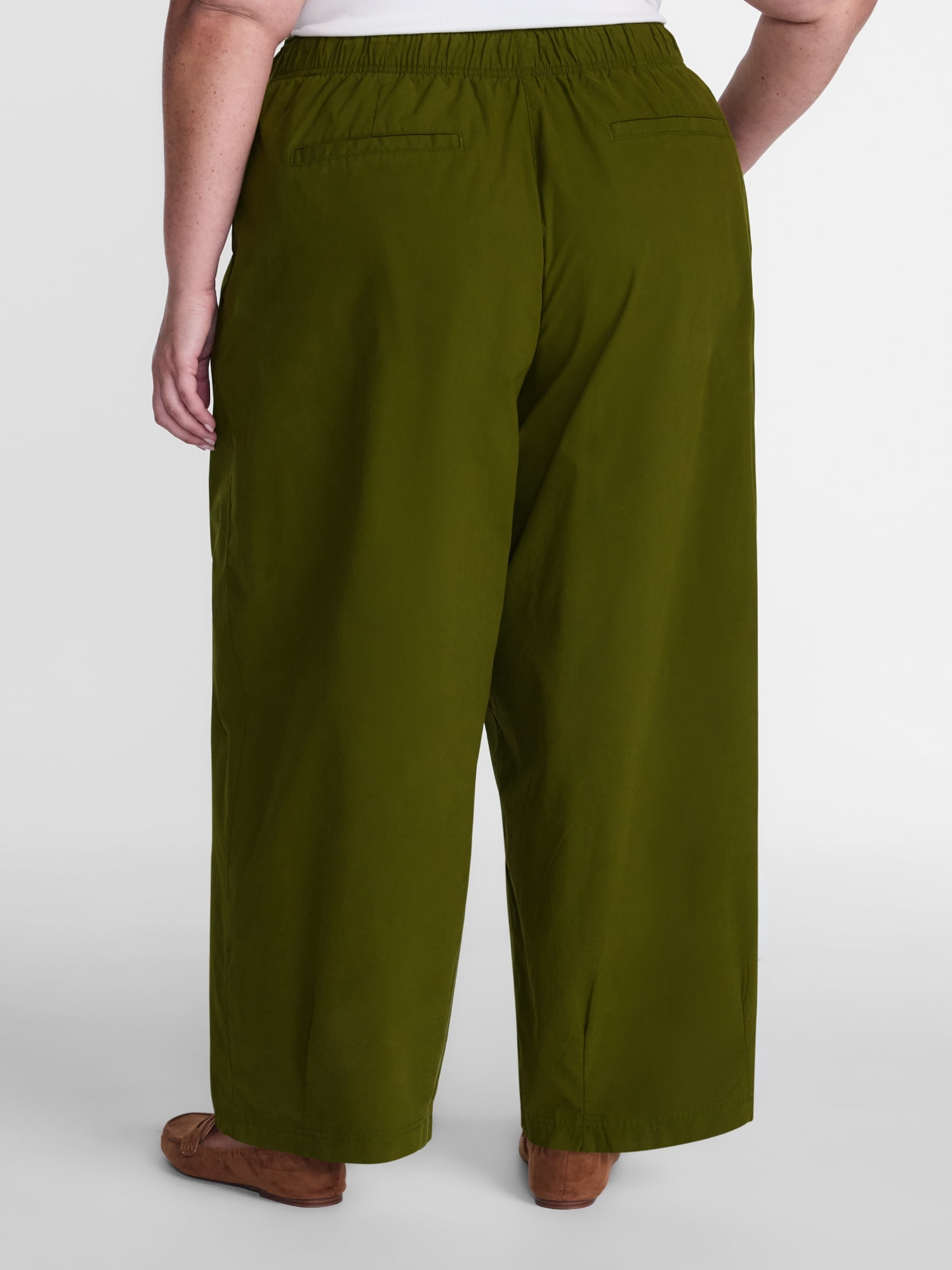 Terra & Sky Women's Plus Cropped Barrel Drawstring Pants, Sizes- 0X-5X