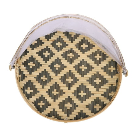 

1Pc Food Tent Dustpan Woven Storage Basket Kitchen Gadget Bamboo Organizer