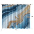 thumbnail image 5 of Blue Gold Wave Marble Pattern Shower Curtain 84"x72" ,Bathroom Decorative Shower Curtains Set with 12 Hooks,Modern Waterproof Washable Shower Curtain, 5 of 6