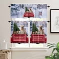 thumbnail image 2 of Christmas Dogs Kitchen Curtains and Valances Set, Merry Christmas Trucks Tree Winter Snow Scene Rod Pocket Window Valance Window Curtain Panels for Living Room Bedroom Laundry, 27.5x36in, 3 Pieces, 2 of 7