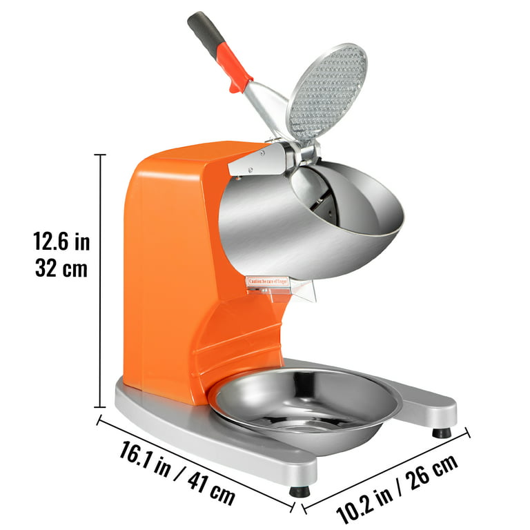 110V Electric Ice Shaver Crusher,300W 1450 RPM Snow Cone Maker Machine with  Dual Stainless Steel