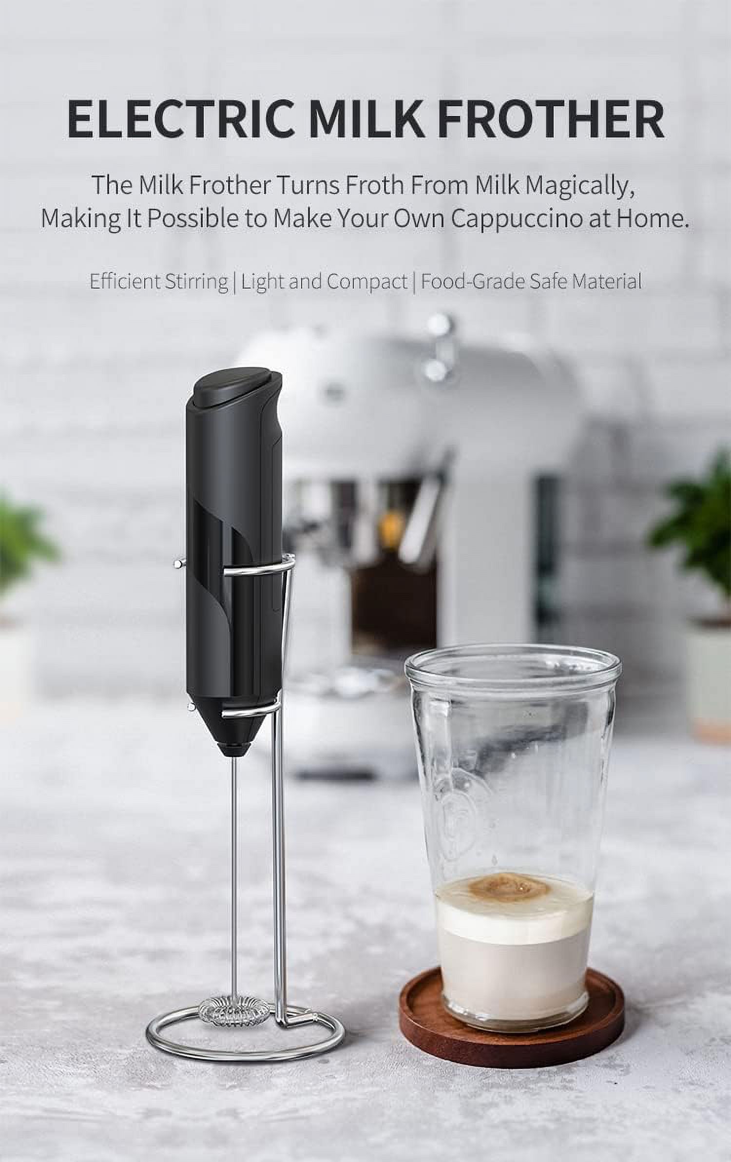 Mousseur à Lait électrique Rechargeable - Portable, Fouet Inox, Matériau PP | Pour Cappuccino, Chocolat Chaud, Lait En Poudre, Usage Bureau, Voyage