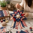 thumbnail image 4 of MInHoues 15.75" Patriotic Quilted Door Hanging Sewing Kit, DIY 4th of July Fabric Craft Project for Adults, Independence Day Star Ornament Wall Decor for Home Entryway Display, 4 of 4