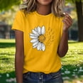 thumbnail image 4 of Otvok Women'S Fashion Casual Loose-Fit T-Shirt with Daisy Print Round Neck Short Sleeve Tops Plus Size Blouses, 4 of 6