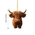 thumbnail image 3 of Cow Christmas Ornaments for Tree Cute Acrylic Cartoon Western Highland Cow Hanging Decorations for Small Tree Home Cars Backpack Decor, 3 of 4
