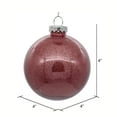 thumbnail image 2 of Vickerman 4" Clear Ball Christmas Ornament with Mauve Glitter Interior, 6 Pieces per bag, 2 of 2
