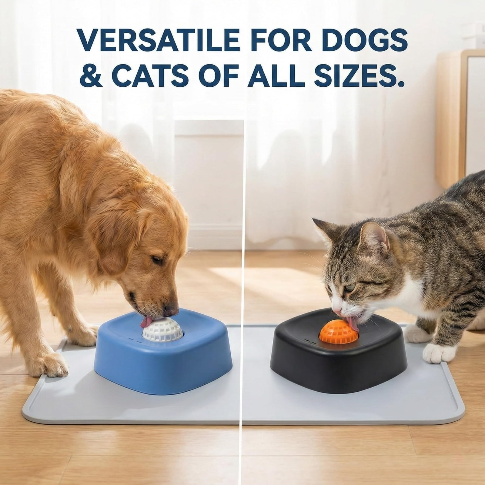 Slow Feed Liquid Dog Bowl with Roller Ball, Anti-Slip Interactive Lick Bowl for Dogs and Cats, Bone Broth Treat Feeder