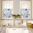 thumbnail image 4 of Coastal Curtain Tier and Valance Set for Nautical Kitchen,3 Piece Rod Pocket Short Window Curtains-36inch Length,Sea Starfish Small Window Treatments Tiers for Half Cafe Windows/Bedroom/Bathroom, 4 of 5