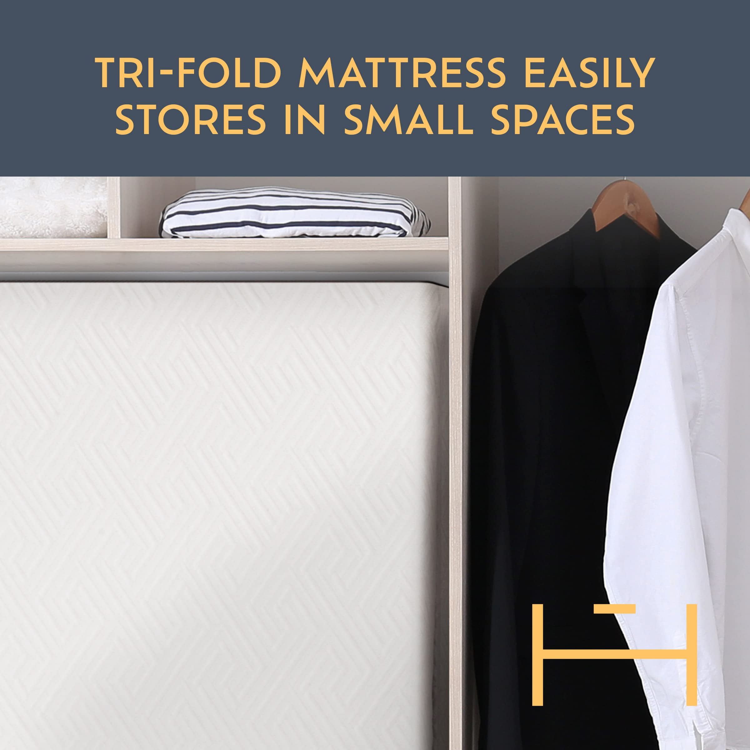 Heyward 4” Trifold Twin Mattress, Machine Washable Memory Foam Mattress