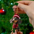 thumbnail image 2 of Funny Animal Christmas Ornament - Dachshund Goat Elk Pig Acrylic Figurine for Xmas Tree Decor, Farm Animal Holiday Gift Idea, 2 of 8