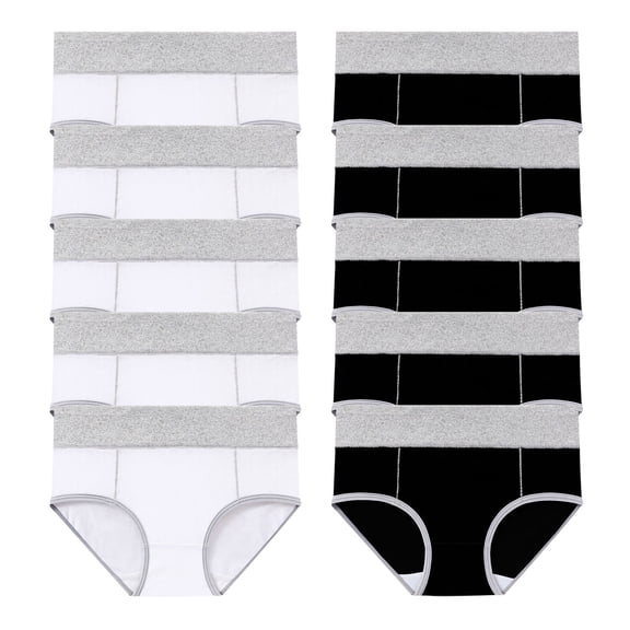 SHTXOZHI Cotton Underwear for Women High Waisted Full Coverage Briefs Stretch Ladies Panties 10 Pack