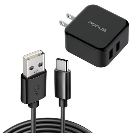 30W Quick Home Charger for T-Mobile REVVL 7 5G - 6ft USB Cable 2-Port USB Power Cord Travel Wall