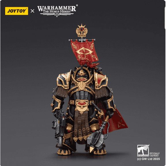 JOYTOY Warhammer 40k Sons of Horus Legion Cataphractii Praetor with Combi-Melta and Power Maul 1/18 Action Figure Collect and Display Model