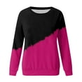 thumbnail image 5 of Idoravan Womens Long Sleeve Casual Tops Gradient Printed Round Neck Blouse Pullover, 5 of 5