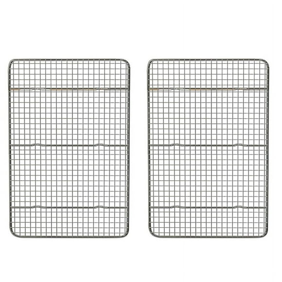 2X Cooling Rack and Baking Rack, Fits Quarter Sheet Pan, Stainless Steel, Wire Baking Cookie Bacon Racks for Oven