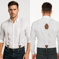 thumbnail image 2 of KAMBERFT White Suspenders for Men 1.4 inch Wide Adjustable Elastic Y-Back Braces with 3 Metal Clips, 2 of 4