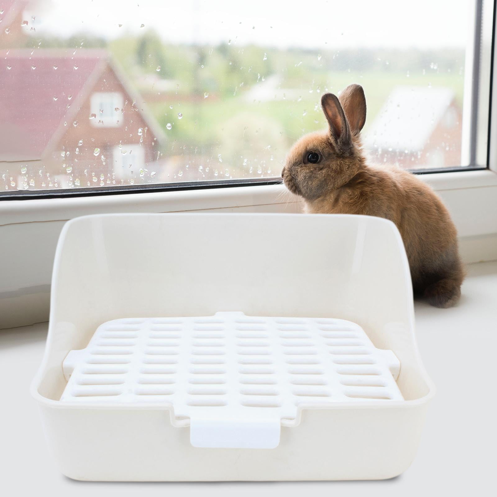 Small Animal Rabbit Toilet Tray, Bedding Cage Cleaning Tool Gray 11x11x8in