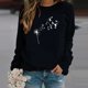 thumbnail image 2 of Mujeres Casual Tops Moda O-cuello Impreso Sudadera Blusa Gegular Pollover Pompotops gfhjh10658, 2 of 5