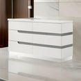 thumbnail image 6 of Benjara Ara 63 Inch Wide Dresser, 6 Drawers, Crystal Accents, White Laminate Finish, 6 of 6