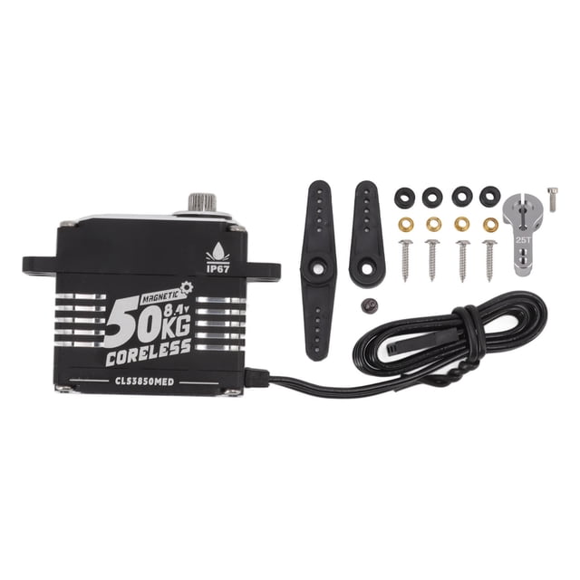 FLASH HOBBY Servo sin núcleo de alta torsión 50KG programable impermeable RC Gear Servo de dirección para Robot 360° (±5°)